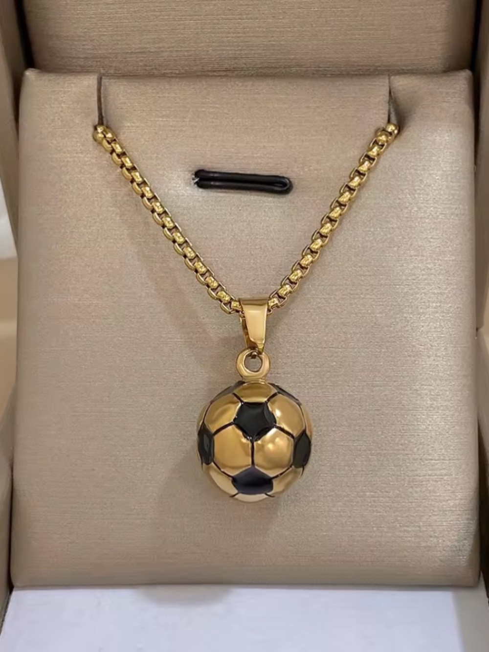 FIFA Trend Soccer Football Pendant Stainless Steel Necklaces for Men Women Gold